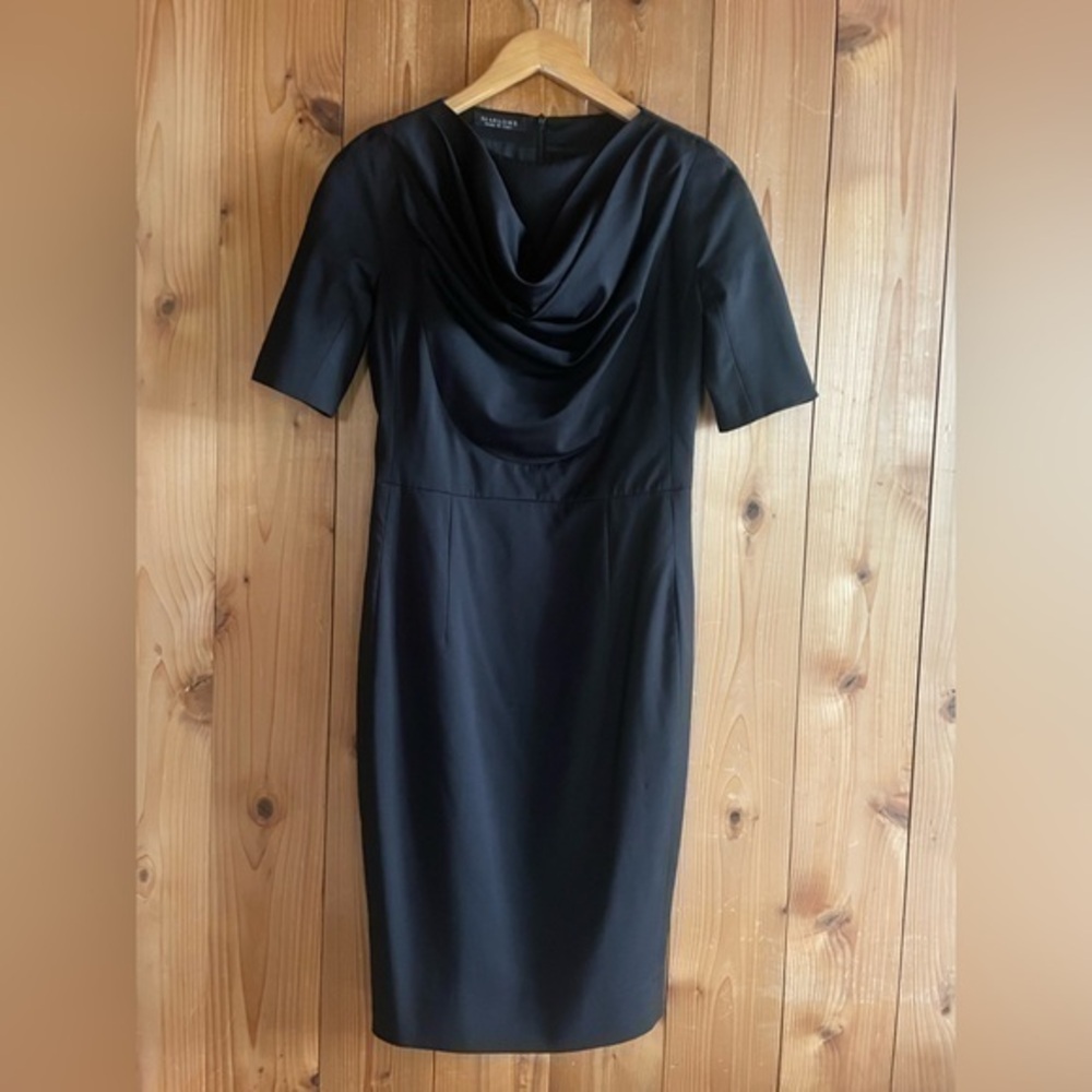 Marlowe Italy draped neck wool dress 40 S 4
